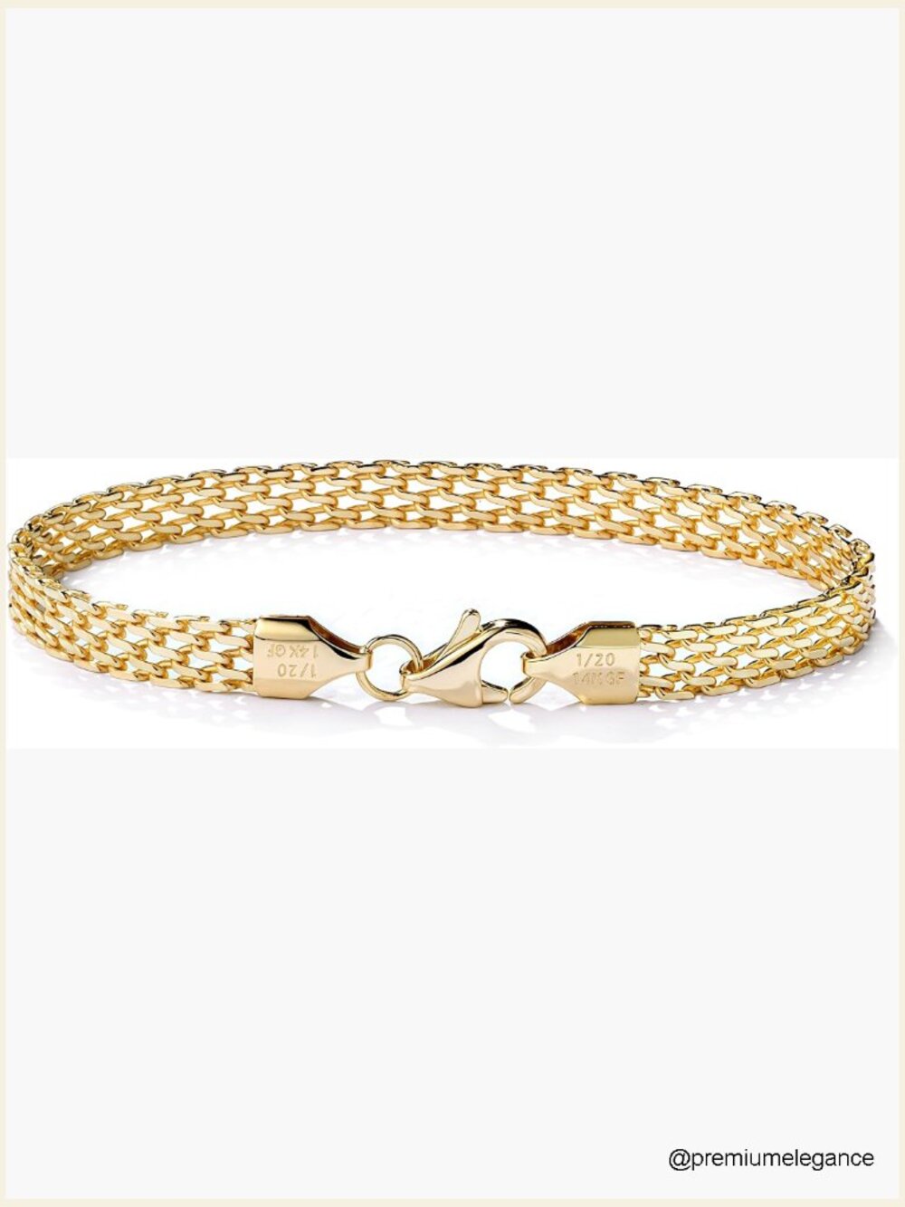 5mm Mesh Link Chain Bracelet 14K Gold Filled Dainty Bracelet 6.5-8 Inches